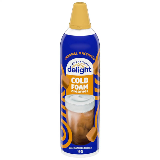 International Delight Cold Foam Coffee Creamer, Caramel Macchiato Cold Foam Flavored Creamer, 14 OZ Can